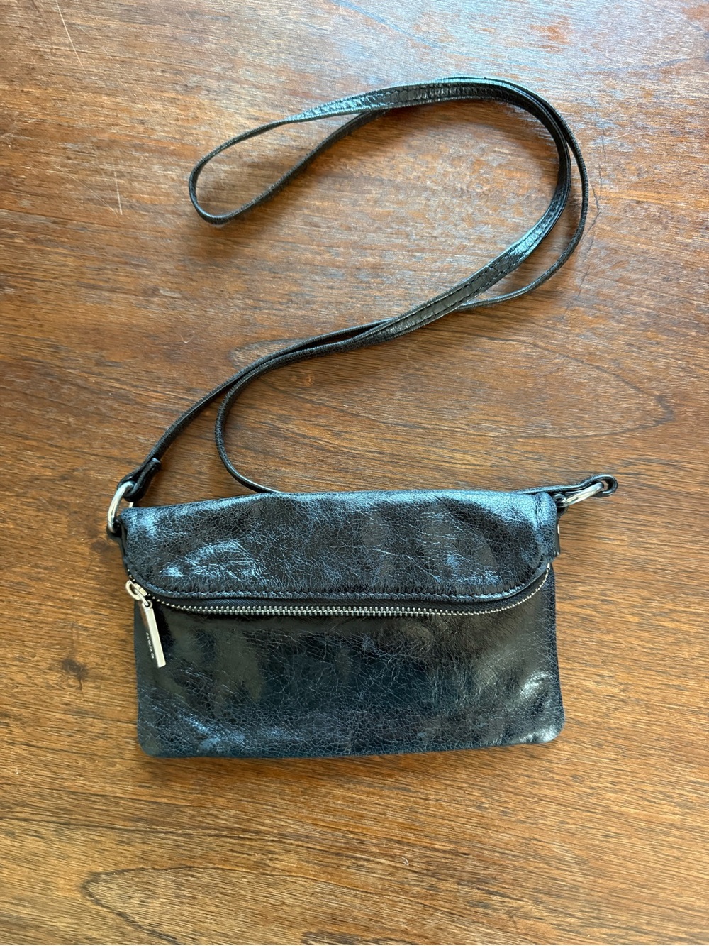 Hobo Lexi Glossy Tumbled Leather Crossbody Bag.